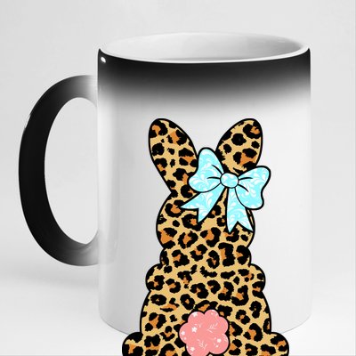 Easter Bunny Leopard Print 11oz Black Color Changing Mug