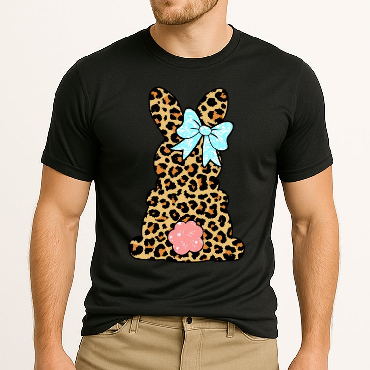 Easter Bunny Leopard Print Performance Shirt