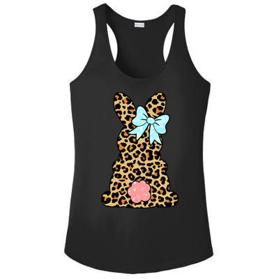 Easter Bunny Leopard Print Ladies PosiCharge Competitor Racerback Tank