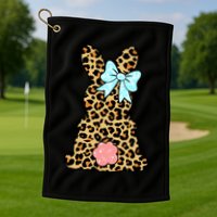 Easter Bunny Leopard Print Golf Towel