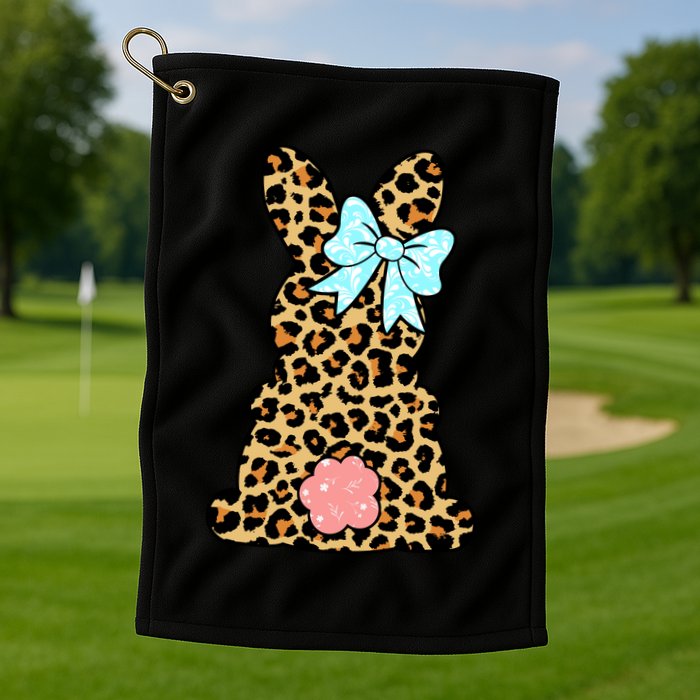 Easter Bunny Leopard Print Golf Towel