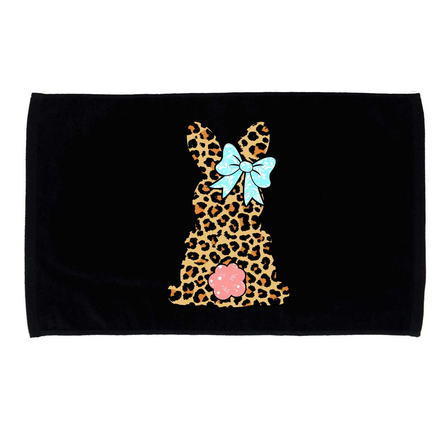 Easter Bunny Leopard Print Microfiber Hand Towel