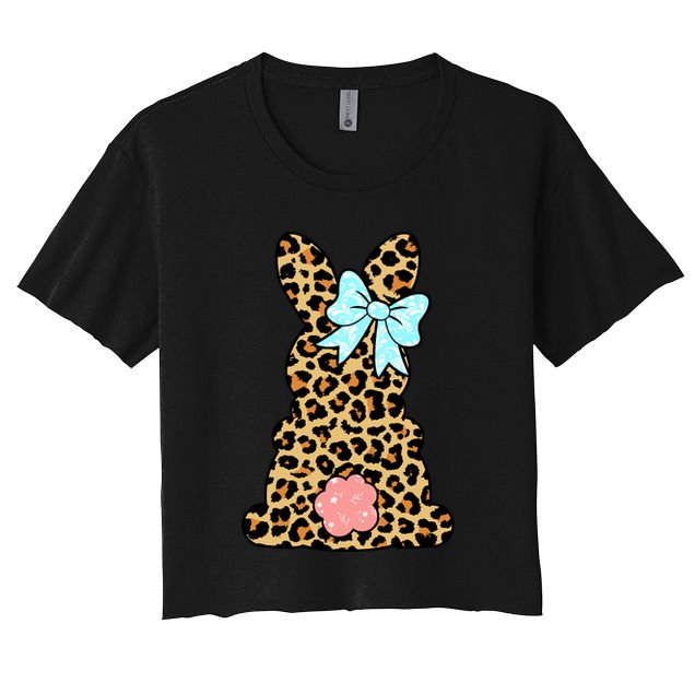 Easter Bunny Leopard Print Crop Top