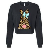 Easter Bunny Leopard Print Cropped Pullover Crew