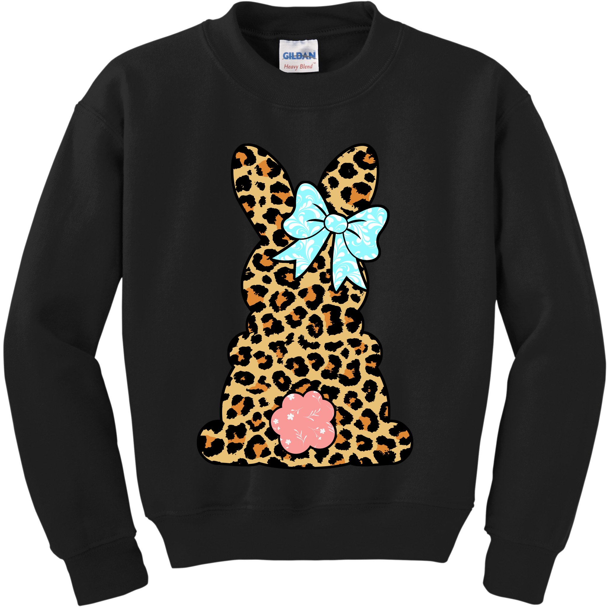 Easter Bunny Leopard Print Kids Sweatshirt