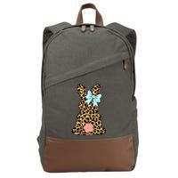 Easter Bunny Leopard Print Cotton Canvas Backpack