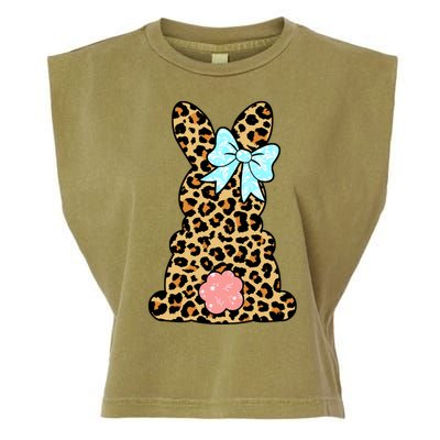 Easter Bunny Leopard Print Garment-Dyed Women's Muscle Tee