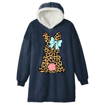 Easter Bunny Leopard Print Hooded Wearable Blanket