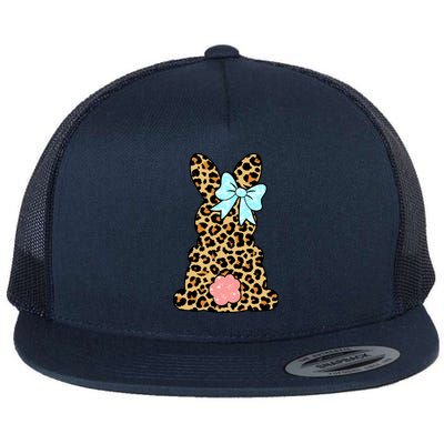 Easter Bunny Leopard Print Flat Bill Trucker Hat