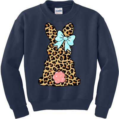 Easter Bunny Leopard Print Kids Sweatshirt