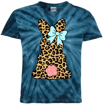 Easter Bunny Leopard Print Kids Tie-Dye T-Shirt