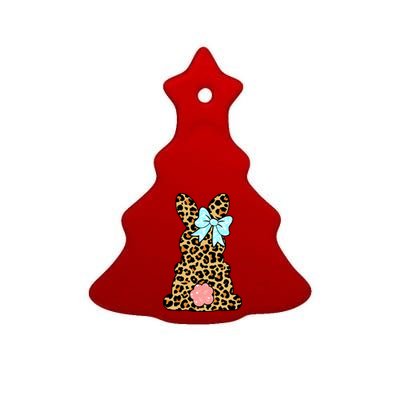 Easter Bunny Leopard Print Ceramic Tree Ornament