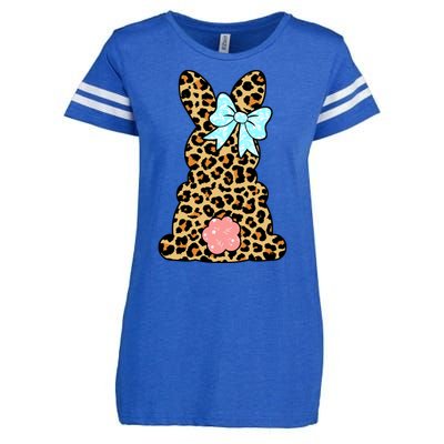 Easter Bunny Leopard Print Enza Ladies Jersey Football T-Shirt