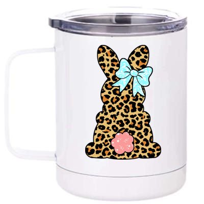 Easter Bunny Leopard Print 12 oz Stainless Steel Tumbler Cup