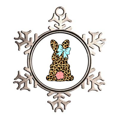 Easter Bunny Leopard Print Metallic Star Ornament