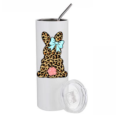 Easter Bunny Leopard Print Stainless Steel Tumbler