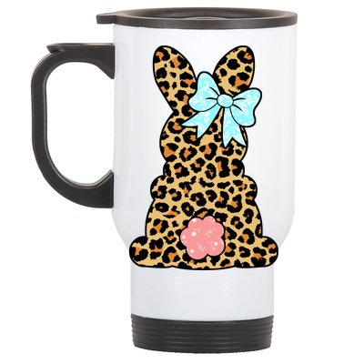 Easter Bunny Leopard Print Stainless Steel Travel Mug