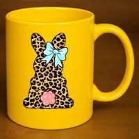 Easter Bunny Leopard Print 11oz C Handle Ceramic Mug