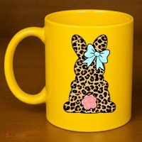 Easter Bunny Leopard Print 11oz C Handle Ceramic Mug
