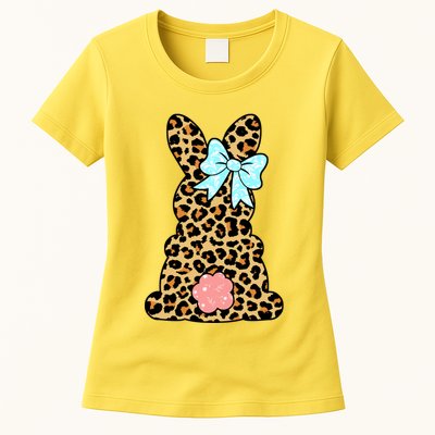 Easter Bunny Leopard Print Womens T-Shirt