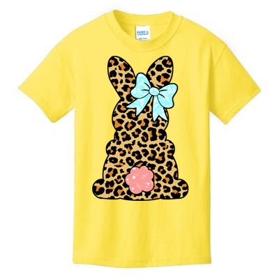 Easter Bunny Leopard Print Kids T-Shirt