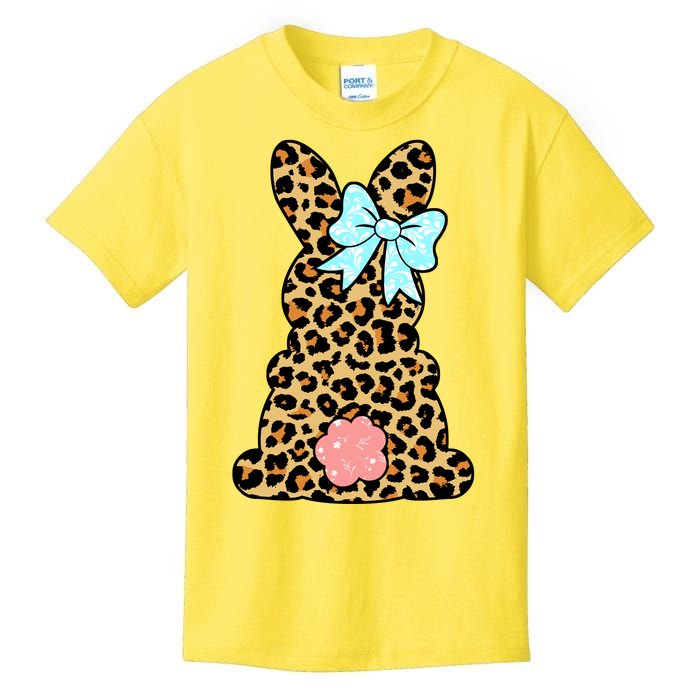 Easter Bunny Leopard Print Kids T-Shirt