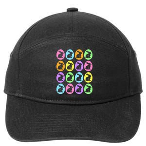 Easter Bunny Rabbit Eggs 7-Panel Snapback Hat