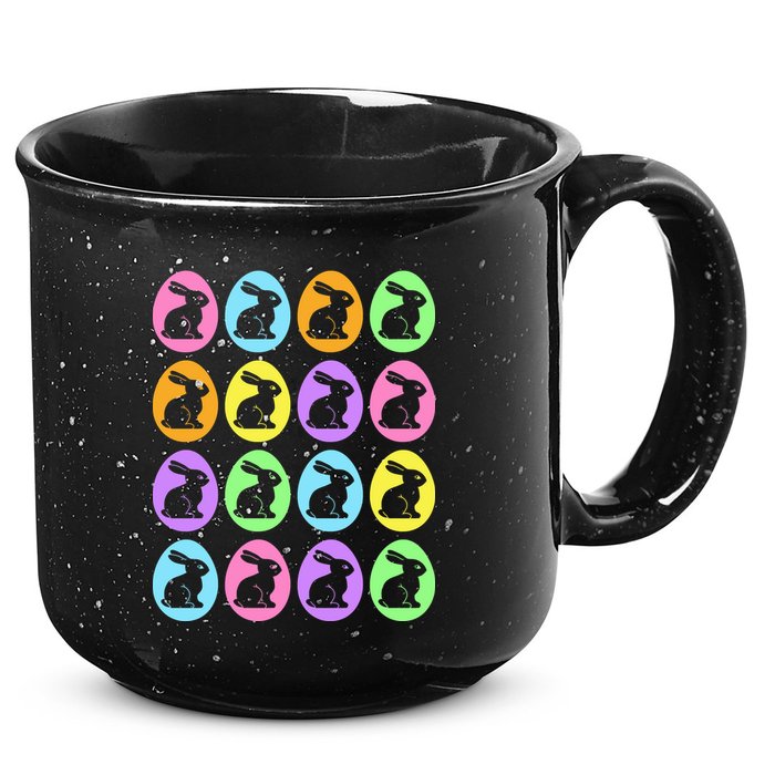Easter Bunny Rabbit Eggs 15oz Campfire Ceramic Mug