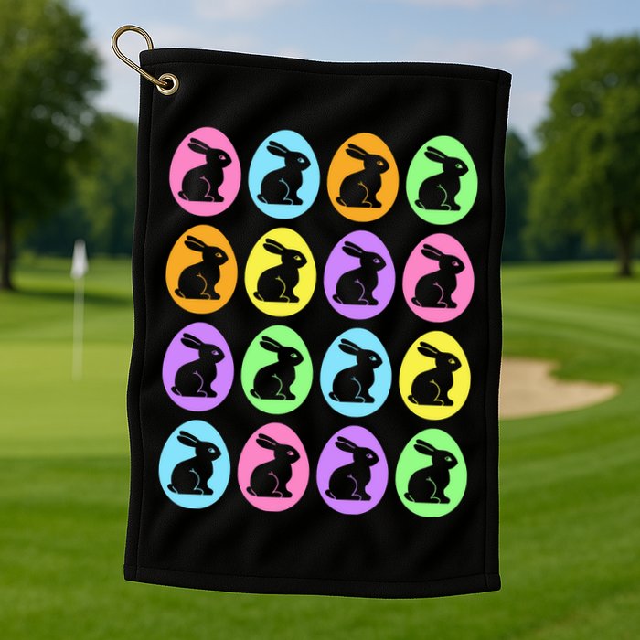 Easter Bunny Rabbit Eggs Golf Towel