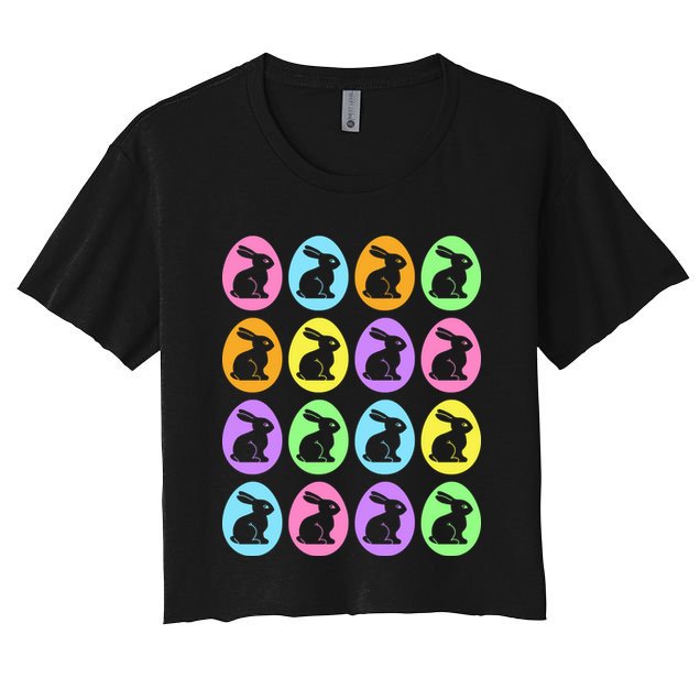Easter Bunny Rabbit Eggs Crop Top