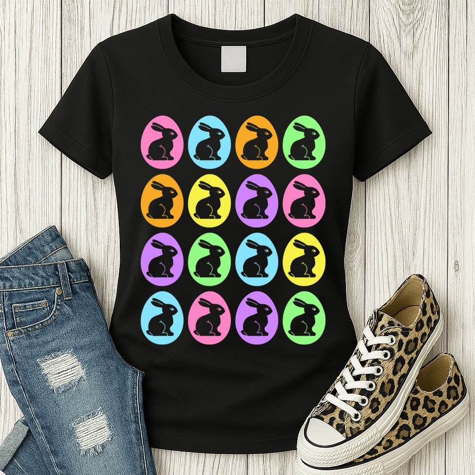 Easter Bunny Rabbit Eggs Womens T-Shirt