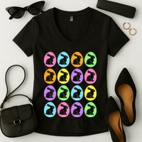 Easter Bunny Rabbit Eggs Women's V-Neck T-Shirt
