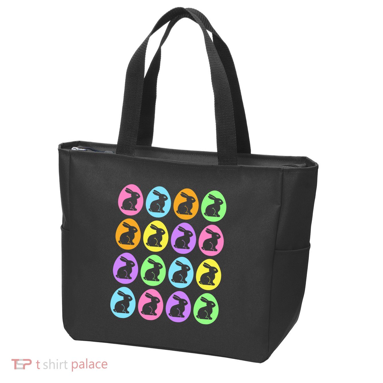 Easter Bunny Rabbit Eggs Zip Tote Bag