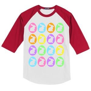 Easter Bunny Rabbit Eggs Kids Colorblock Raglan Jersey