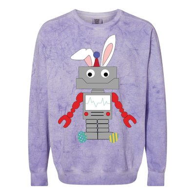 Easter Bunny Robot Colorblast Crewneck Sweatshirt