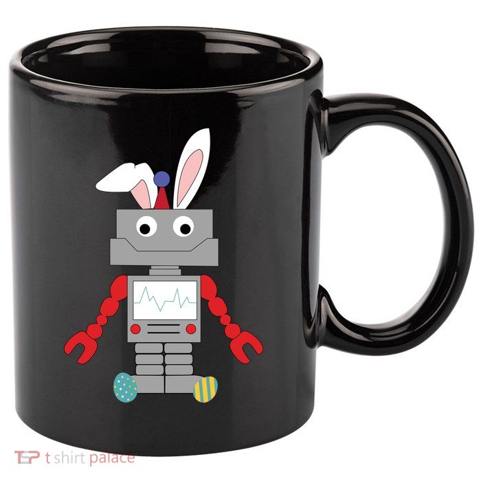 Easter Bunny Robot 11oz C Handle Ceramic Mug