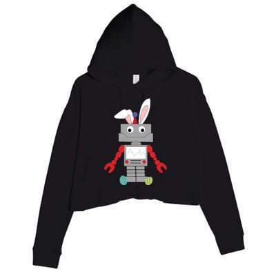 Easter Bunny Robot Crop Fleece Hoodie