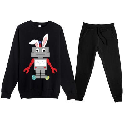 Easter Bunny Robot Premium Crewneck Sweatsuit Set