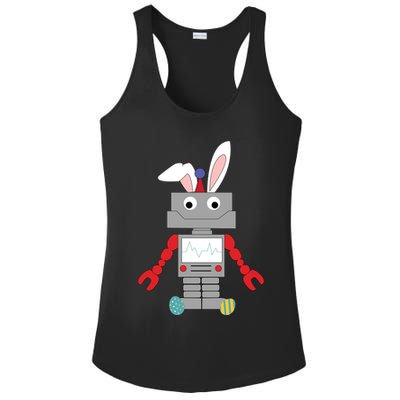 Easter Bunny Robot Ladies PosiCharge Competitor Racerback Tank