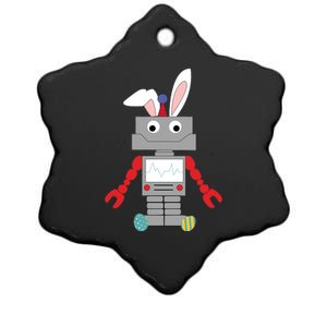 Easter Bunny Robot Ceramic Star Ornament