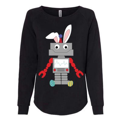 Easter Bunny Robot Womens California Wash Sweatshirt