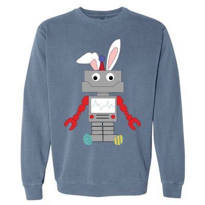 Easter Bunny Robot Garment-Dyed Sweatshirt