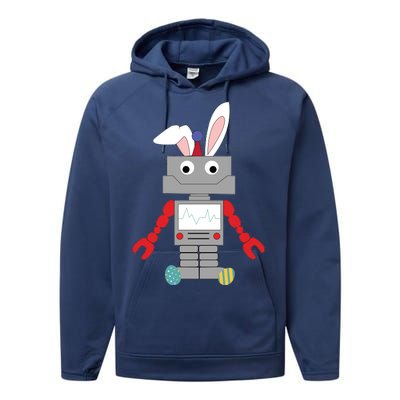 Easter Bunny Robot Performance Fleece Hoodie