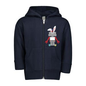 Easter Bunny Robot Toddler Zip Fleece Hoodie