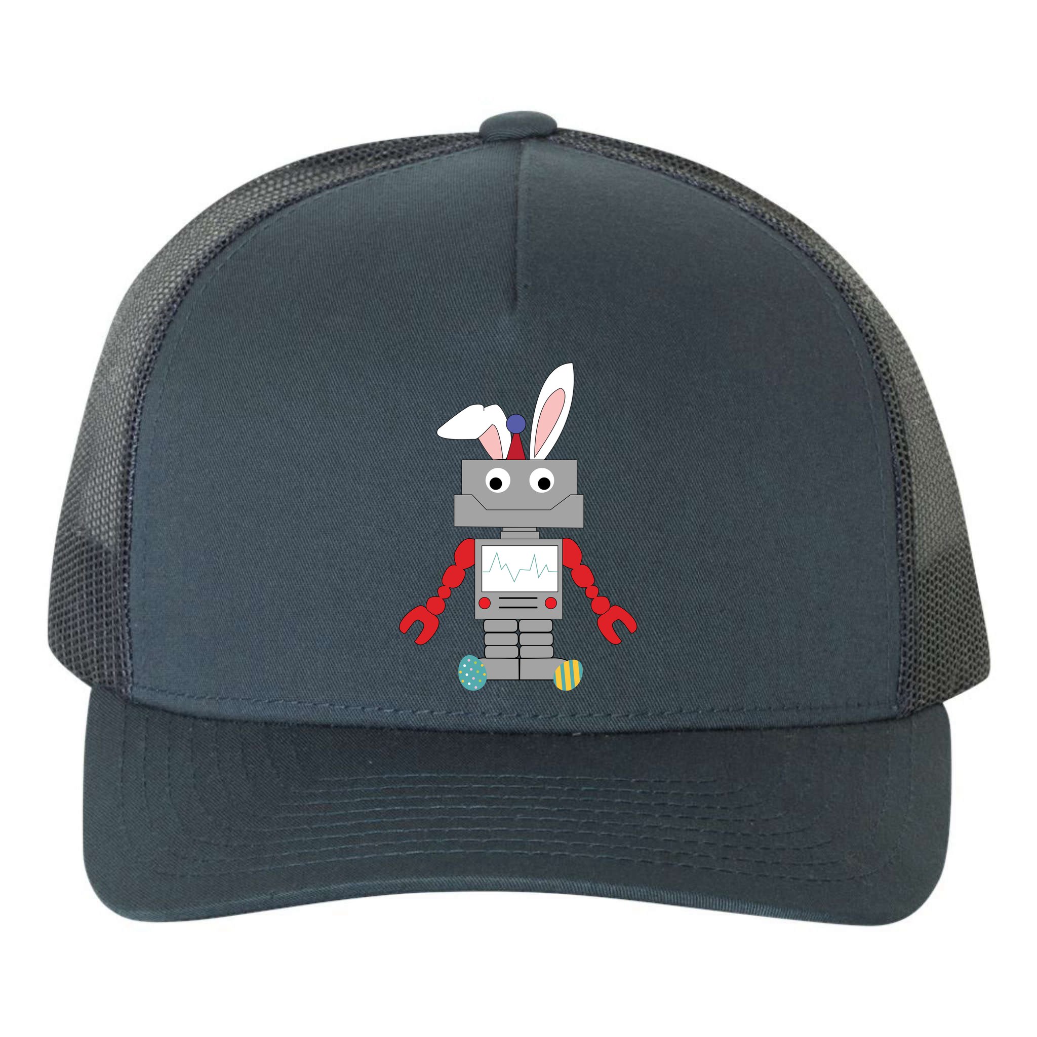 Easter Bunny Robot Yupoong Adult 5-Panel Trucker Hat