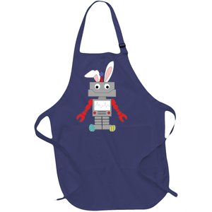 Easter Bunny Robot Full-Length Apron With Pockets