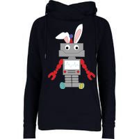 Easter Bunny Robot Womens Funnel Neck Pullover Hood