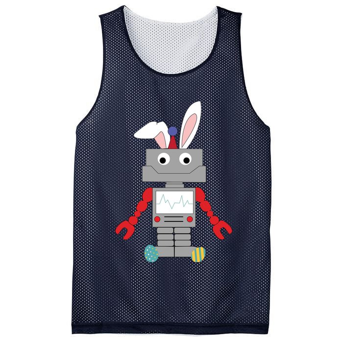 Easter Bunny Robot Mesh Reversible Basketball Jersey Tank