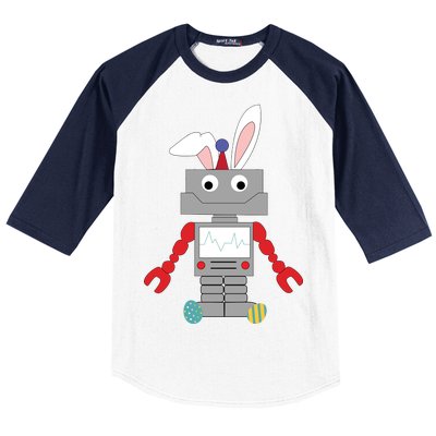 Easter Bunny Robot Baseball Sleeve Shirt