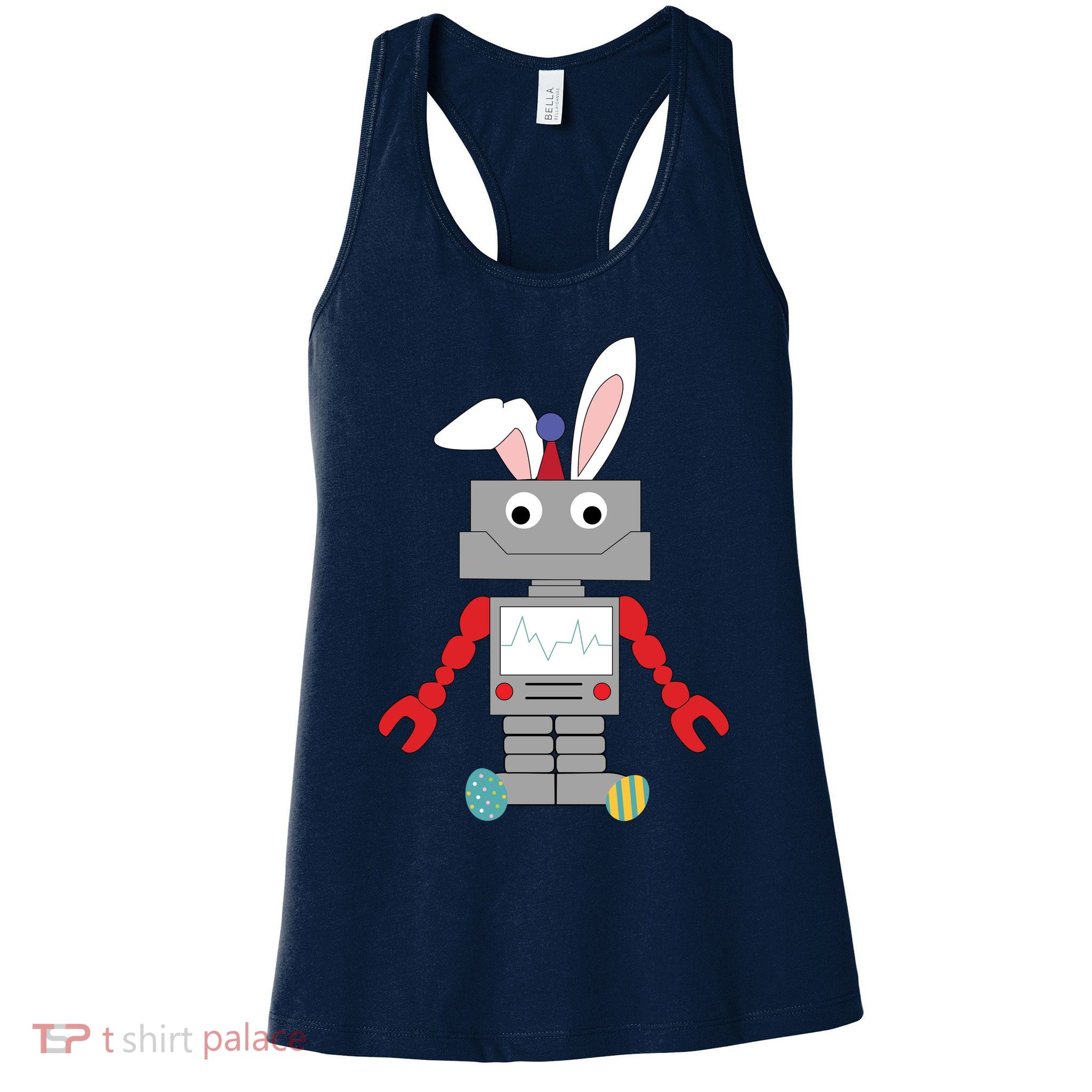 Easter Bunny Robot Womens Tank Top